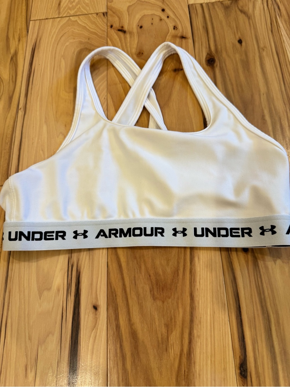 Under Armour White Racerback Sports Bra with Logo Band